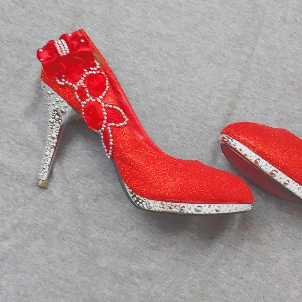 Super Sexy Red Sparkly High Heels * Size 40 ๐ - Picture 4 of 9